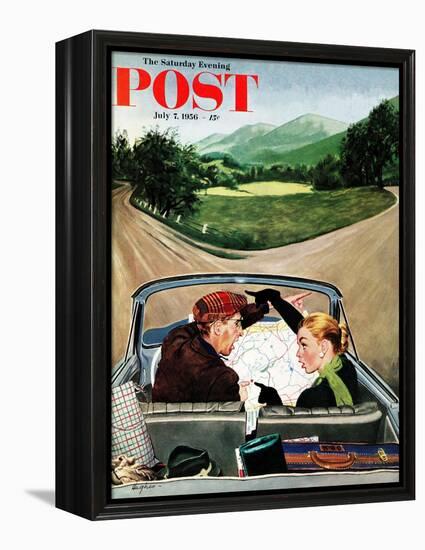 "Fork in the Road" Saturday Evening Post Cover, July 7, 1956-George Hughes-Framed Premier Image Canvas