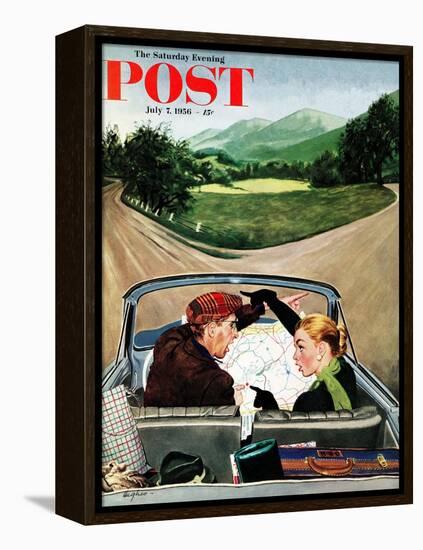 "Fork in the Road" Saturday Evening Post Cover, July 7, 1956-George Hughes-Framed Premier Image Canvas