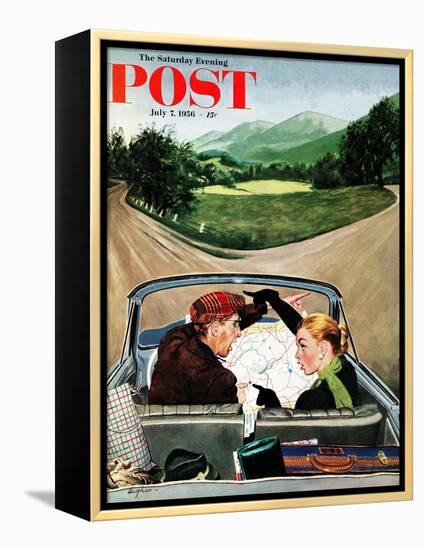 "Fork in the Road" Saturday Evening Post Cover, July 7, 1956-George Hughes-Framed Premier Image Canvas