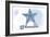 Forks, Washington - Starfish - Blue - Coastal Icon-Lantern Press-Framed Art Print