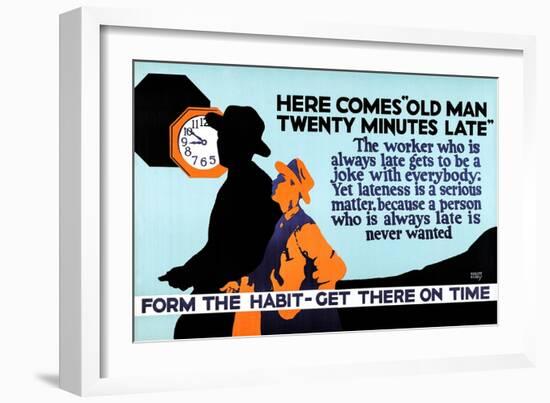 Form The Habit-Get There On Time-Robert Beebe-Framed Art Print