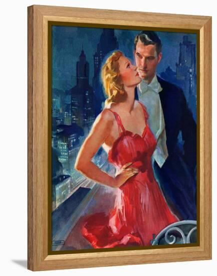 "Formal Couple on Balcony,"July 30, 1938-John LaGatta-Framed Premier Image Canvas