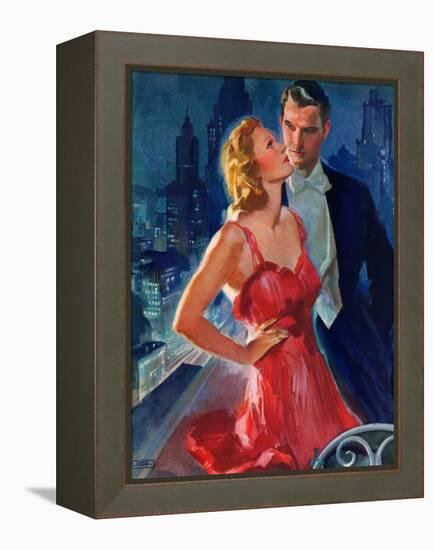 "Formal Couple on Balcony,"July 30, 1938-John LaGatta-Framed Premier Image Canvas