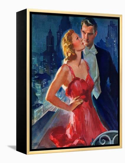 "Formal Couple on Balcony,"July 30, 1938-John LaGatta-Framed Premier Image Canvas