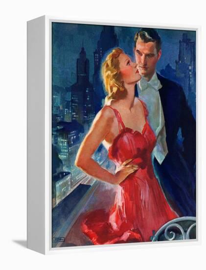 "Formal Couple on Balcony,"July 30, 1938-John LaGatta-Framed Premier Image Canvas