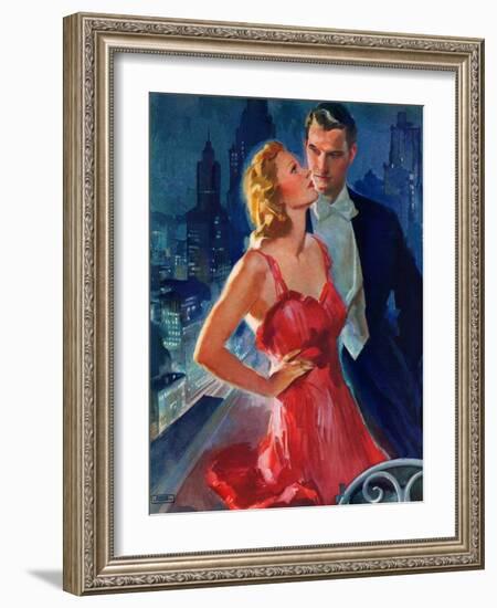 "Formal Couple on Balcony,"July 30, 1938-John LaGatta-Framed Giclee Print