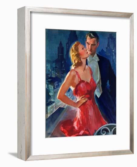 "Formal Couple on Balcony,"July 30, 1938-John LaGatta-Framed Giclee Print