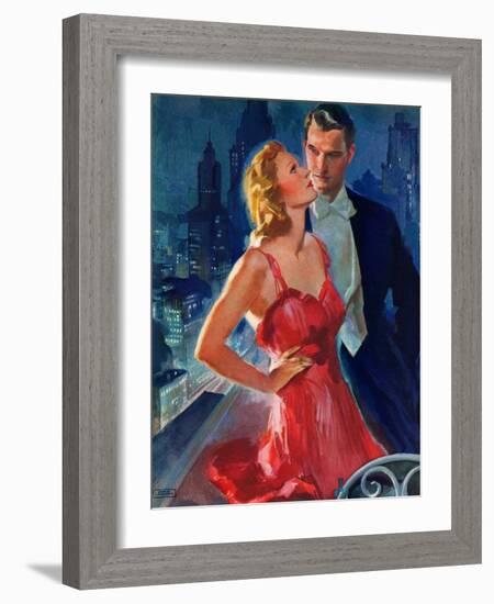 "Formal Couple on Balcony,"July 30, 1938-John LaGatta-Framed Giclee Print