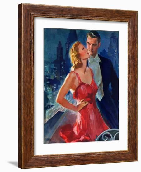 "Formal Couple on Balcony,"July 30, 1938-John LaGatta-Framed Giclee Print