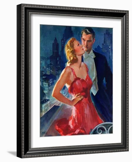 "Formal Couple on Balcony,"July 30, 1938-John LaGatta-Framed Giclee Print