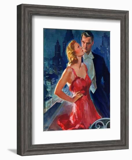 "Formal Couple on Balcony,"July 30, 1938-John LaGatta-Framed Giclee Print