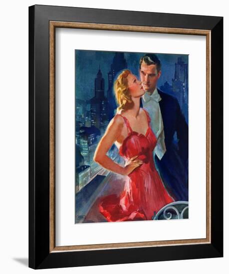 "Formal Couple on Balcony,"July 30, 1938-John LaGatta-Framed Giclee Print