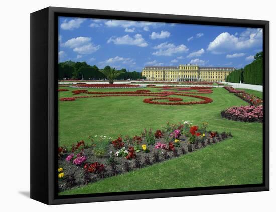 Formal Gardens with Flower Beds in Front of the Schonbrunn Palace, Vienna, Austria-Gavin Hellier-Framed Premier Image Canvas