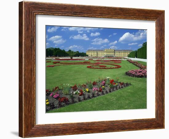 Formal Gardens with Flower Beds in Front of the Schonbrunn Palace, Vienna, Austria-Gavin Hellier-Framed Photographic Print