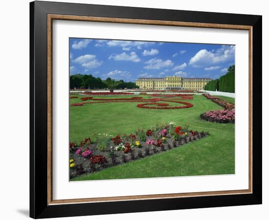 Formal Gardens with Flower Beds in Front of the Schonbrunn Palace, Vienna, Austria-Gavin Hellier-Framed Photographic Print