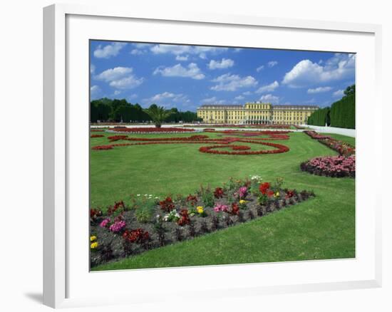 Formal Gardens with Flower Beds in Front of the Schonbrunn Palace, Vienna, Austria-Gavin Hellier-Framed Photographic Print