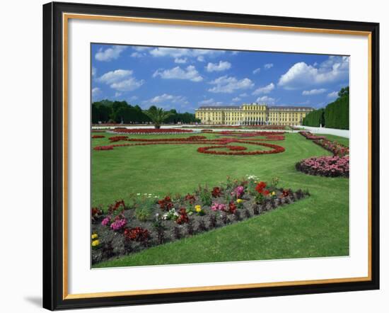 Formal Gardens with Flower Beds in Front of the Schonbrunn Palace, Vienna, Austria-Gavin Hellier-Framed Photographic Print