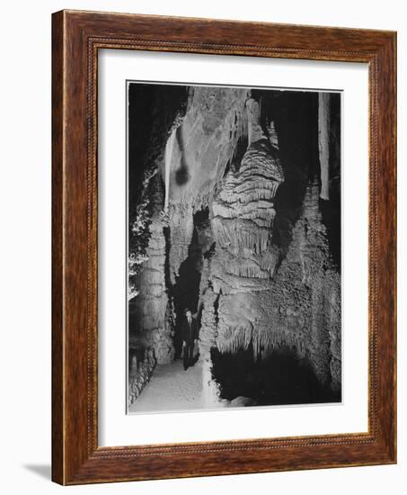 Formation At The 'Hall Of Giants' In Carlsbad Cavern New Mexico.  1933-1942-Ansel Adams-Framed Art Print