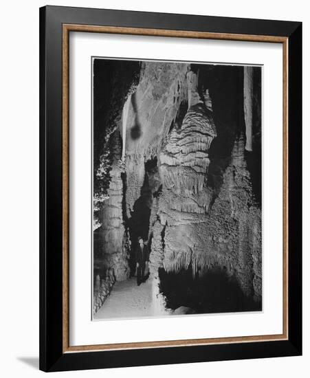 Formation At The 'Hall Of Giants' In Carlsbad Cavern New Mexico.  1933-1942-Ansel Adams-Framed Art Print