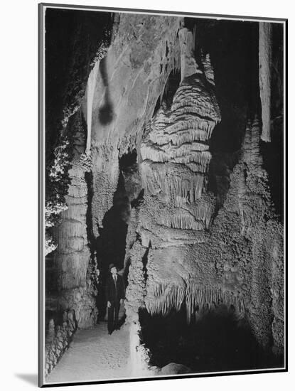 Formation At The 'Hall Of Giants' In Carlsbad Cavern New Mexico.  1933-1942-Ansel Adams-Mounted Art Print