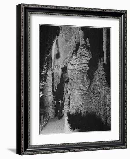Formation At The 'Hall Of Giants' In Carlsbad Cavern New Mexico.  1933-1942-Ansel Adams-Framed Art Print
