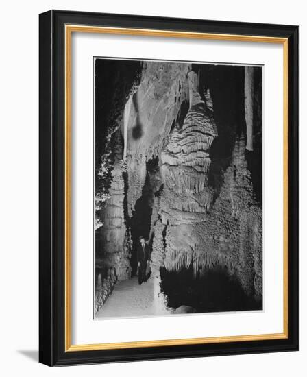 Formation At The 'Hall Of Giants' In Carlsbad Cavern New Mexico.  1933-1942-Ansel Adams-Framed Art Print