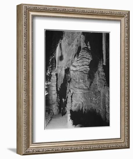 Formation At The 'Hall Of Giants' In Carlsbad Cavern New Mexico.  1933-1942-Ansel Adams-Framed Art Print