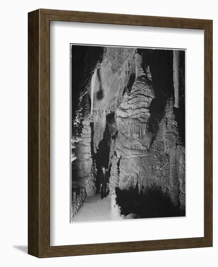 Formation At The 'Hall Of Giants' In Carlsbad Cavern New Mexico.  1933-1942-Ansel Adams-Framed Art Print