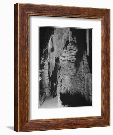 Formation At The 'Hall Of Giants' In Carlsbad Cavern New Mexico.  1933-1942-Ansel Adams-Framed Art Print