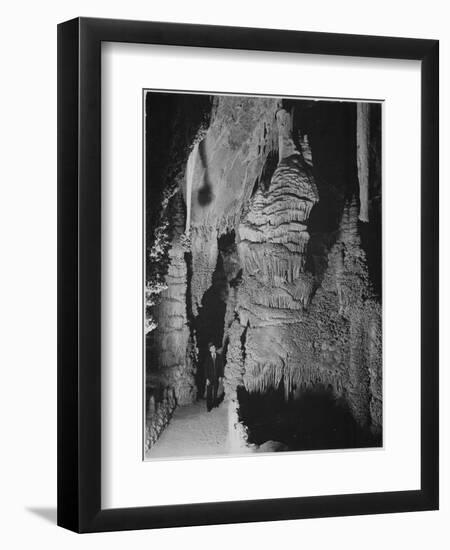 Formation At The 'Hall Of Giants' In Carlsbad Cavern New Mexico.  1933-1942-Ansel Adams-Framed Art Print