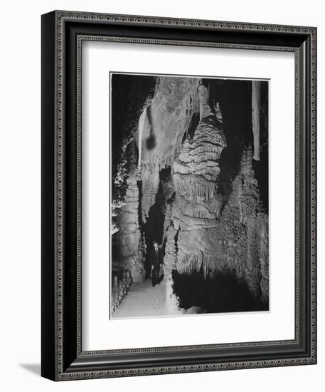 Formation At The 'Hall Of Giants' In Carlsbad Cavern New Mexico.  1933-1942-Ansel Adams-Framed Art Print