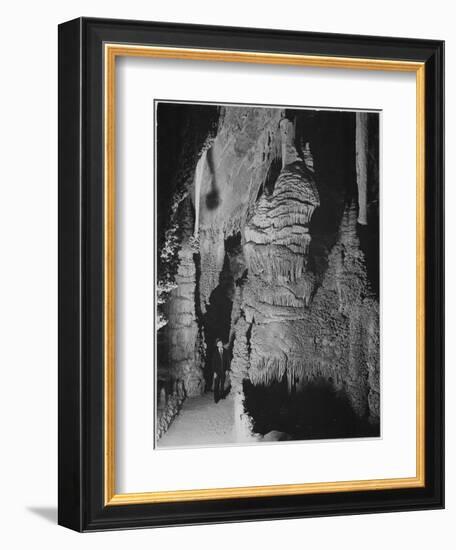 Formation At The 'Hall Of Giants' In Carlsbad Cavern New Mexico.  1933-1942-Ansel Adams-Framed Art Print