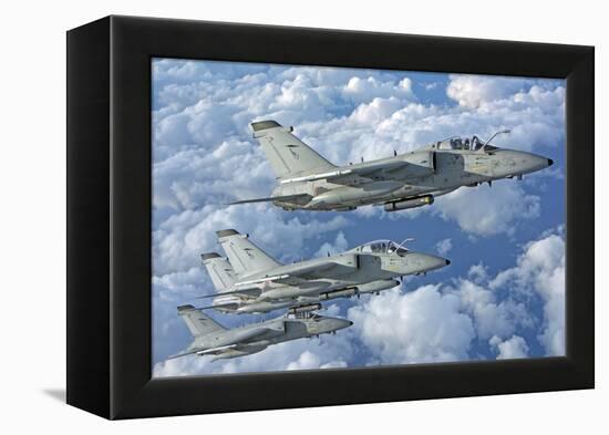 Formation of Italian Air Force Amx-Acol Aircraft over Italy-Stocktrek Images-Framed Premier Image Canvas
