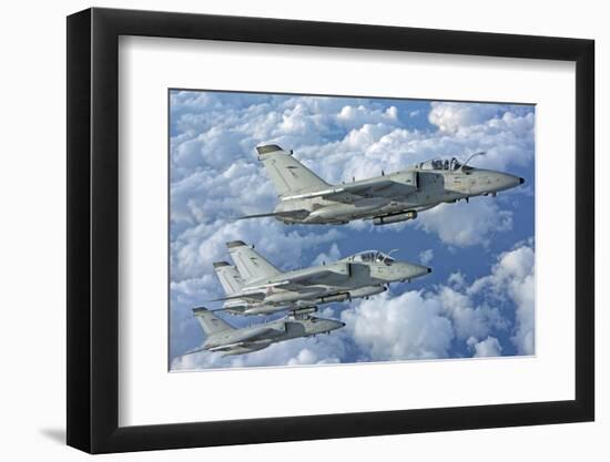 Formation of Italian Air Force Amx-Acol Aircraft over Italy-Stocktrek Images-Framed Photographic Print