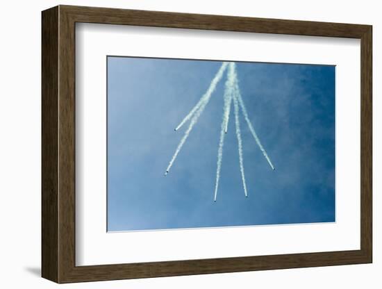 Formation Parachuting with Smoke-Sheila Haddad-Framed Photographic Print