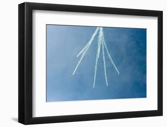 Formation Parachuting with Smoke-Sheila Haddad-Framed Photographic Print