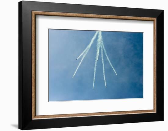 Formation Parachuting with Smoke-Sheila Haddad-Framed Photographic Print