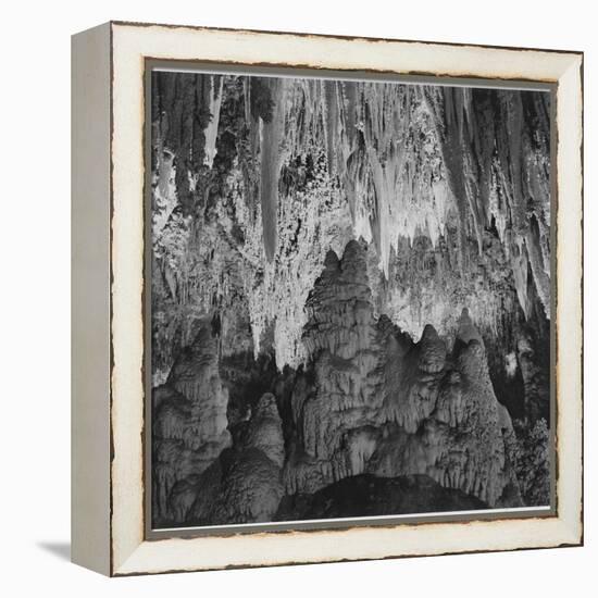 Formations Along Wall Of Big Room, Crystal Spring Home Carlsbad Caverns NP New Mexico. 1933-1942-Ansel Adams-Framed Stretched Canvas