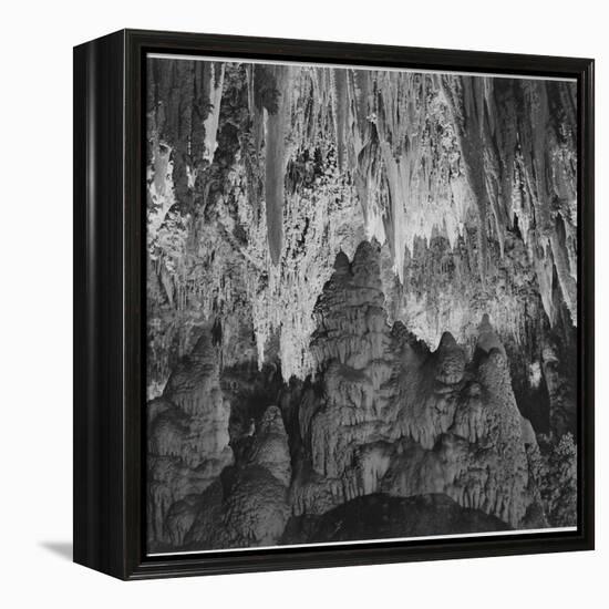 Formations Along Wall Of Big Room, Crystal Spring Home Carlsbad Caverns NP New Mexico. 1933-1942-Ansel Adams-Framed Stretched Canvas