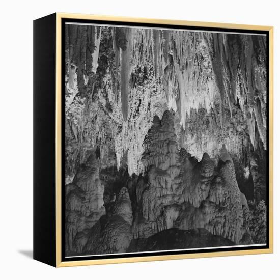 Formations Along Wall Of Big Room, Crystal Spring Home Carlsbad Caverns NP New Mexico. 1933-1942-Ansel Adams-Framed Stretched Canvas