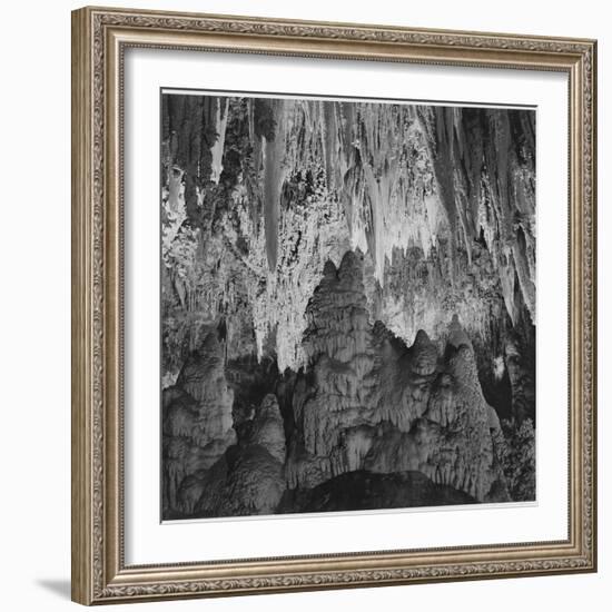 Formations Along Wall Of Big Room, Crystal Spring Home Carlsbad Caverns NP New Mexico. 1933-1942-Ansel Adams-Framed Premium Giclee Print