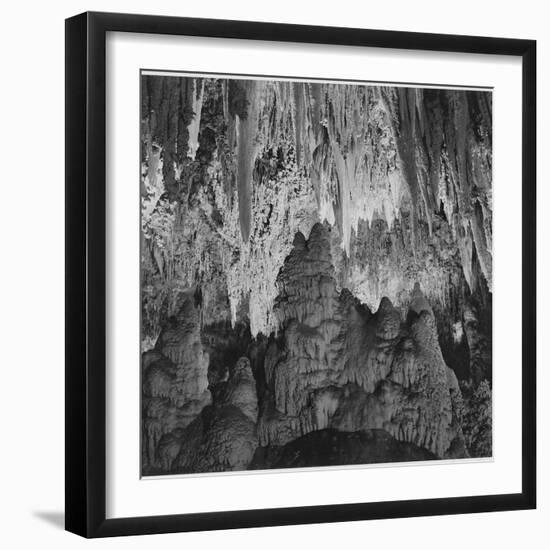 Formations Along Wall Of Big Room, Crystal Spring Home Carlsbad Caverns NP New Mexico. 1933-1942-Ansel Adams-Framed Premium Giclee Print