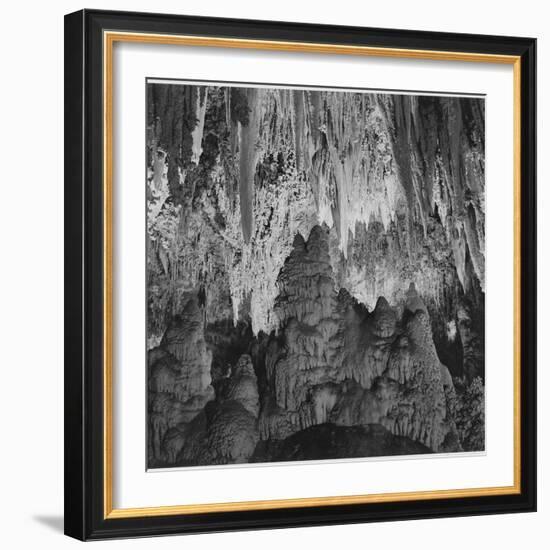 Formations Along Wall Of Big Room, Crystal Spring Home Carlsbad Caverns NP New Mexico. 1933-1942-Ansel Adams-Framed Premium Giclee Print