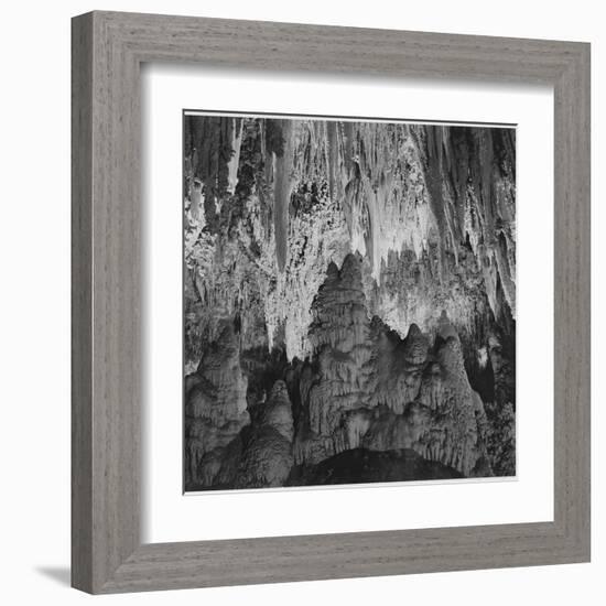 Formations Along Wall Of Big Room, Crystal Spring Home Carlsbad Caverns NP New Mexico. 1933-1942-Ansel Adams-Framed Art Print