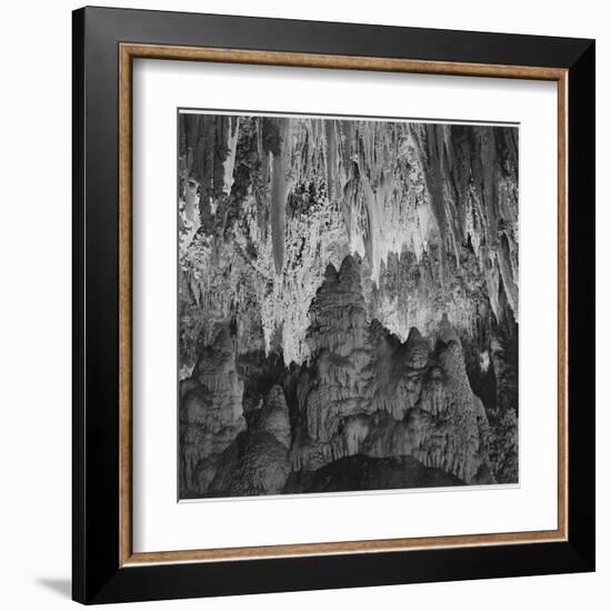 Formations Along Wall Of Big Room, Crystal Spring Home Carlsbad Caverns NP New Mexico. 1933-1942-Ansel Adams-Framed Art Print