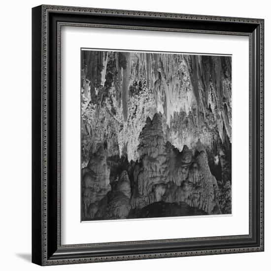 Formations Along Wall Of Big Room, Crystal Spring Home Carlsbad Caverns NP New Mexico. 1933-1942-Ansel Adams-Framed Art Print