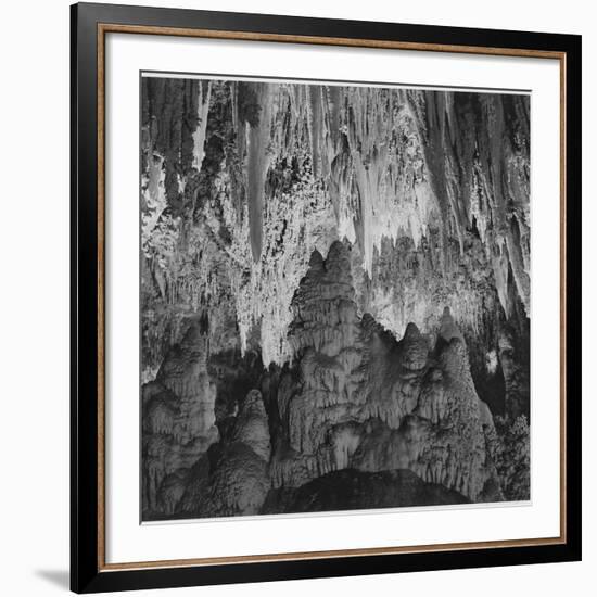 Formations Along Wall Of Big Room, Crystal Spring Home Carlsbad Caverns NP New Mexico. 1933-1942-Ansel Adams-Framed Art Print