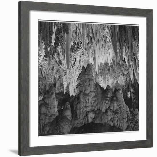 Formations Along Wall Of Big Room, Crystal Spring Home Carlsbad Caverns NP New Mexico. 1933-1942-Ansel Adams-Framed Art Print