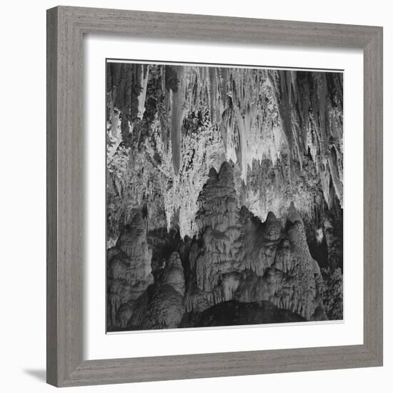 Formations Along Wall Of Big Room, Crystal Spring Home Carlsbad Caverns NP New Mexico. 1933-1942-Ansel Adams-Framed Art Print