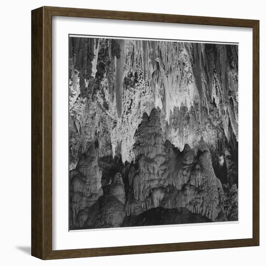 Formations Along Wall Of Big Room, Crystal Spring Home Carlsbad Caverns NP New Mexico. 1933-1942-Ansel Adams-Framed Art Print